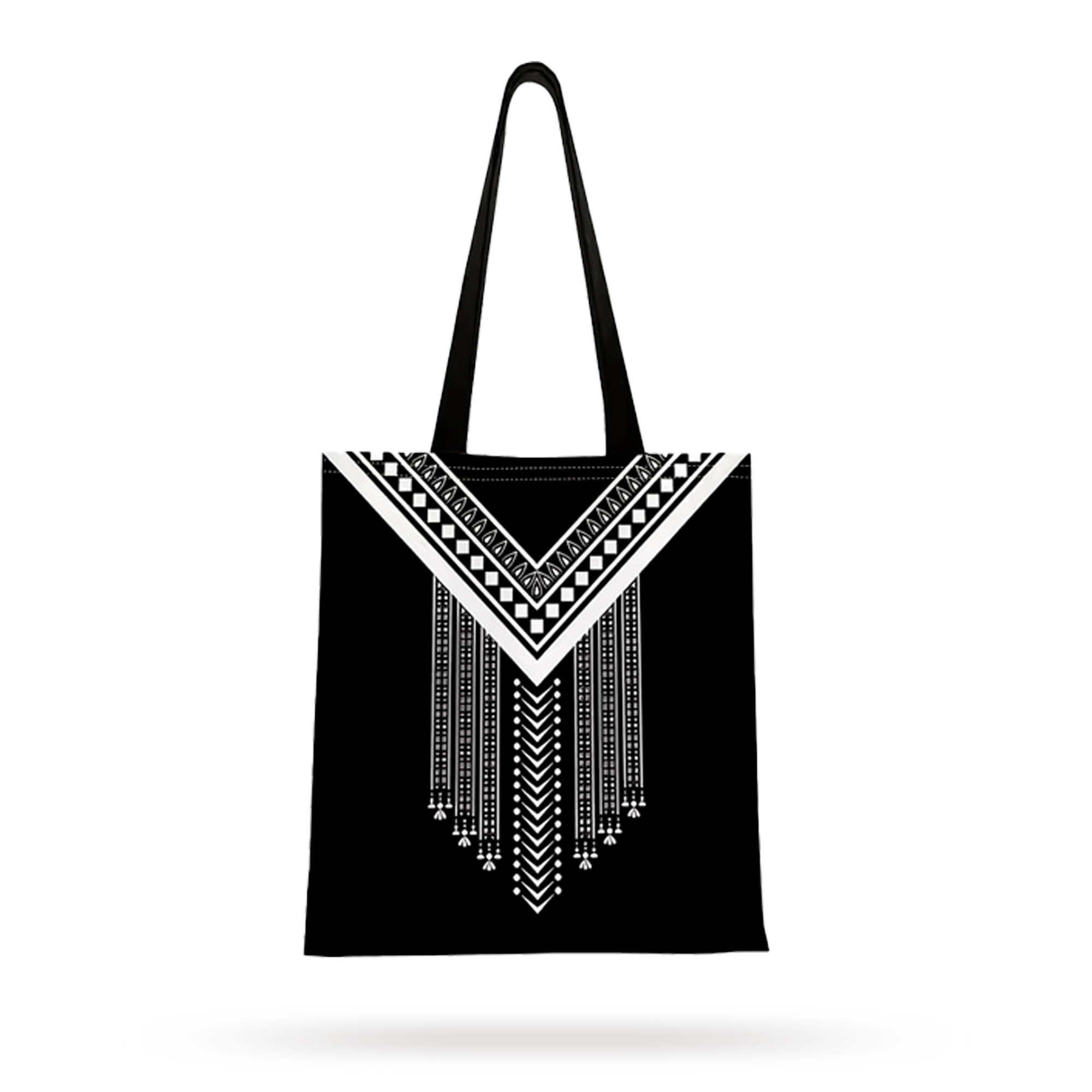 Tote bag negro símbolos blancos Palestina