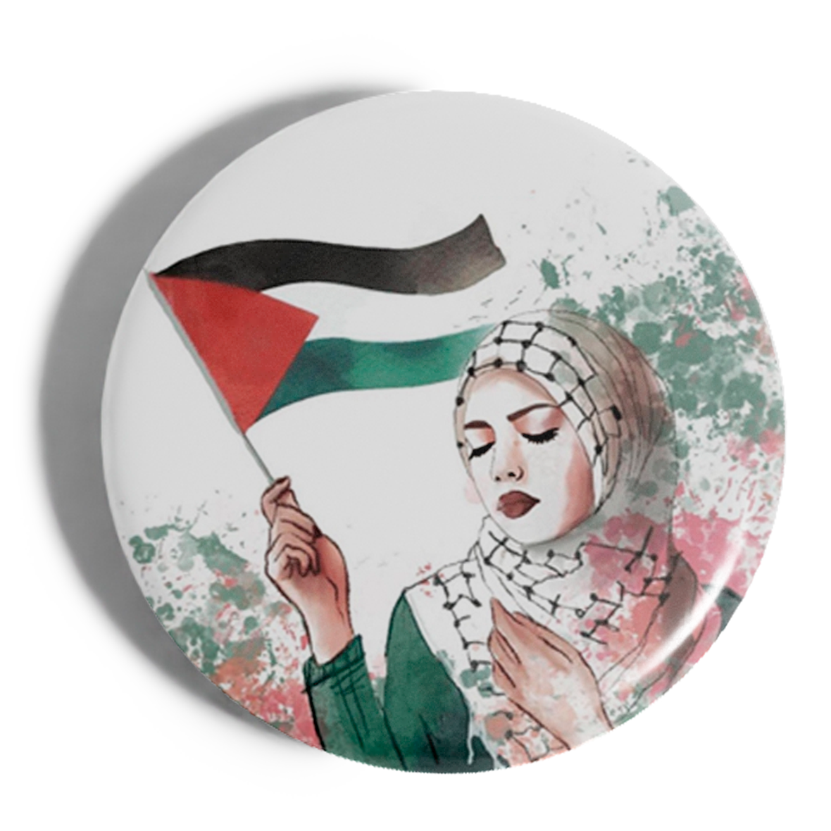 Chapa Mujer Kufiya Bandera