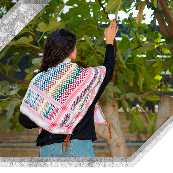 Kufiya Colores. Producto de alta calidad, 60% algodón. Hecho en Nablus, Palestina.