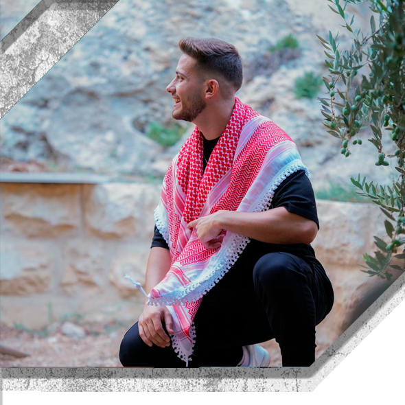 Kufiya Roja. Producto de alta calidad, 60% algodón. Hecho en Nablus, Palestina.