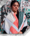 Kufiya Blanca, Roja y Verde Producto de alta calidad, 60% algodón. Hecho en Nablus, Palestina.