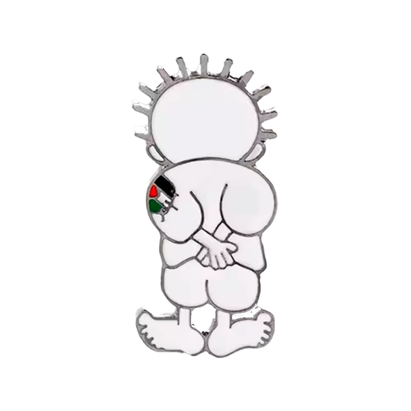 Pin Handala con bandera Palestina Ancho: 1,7 cms Alto: 4 cms