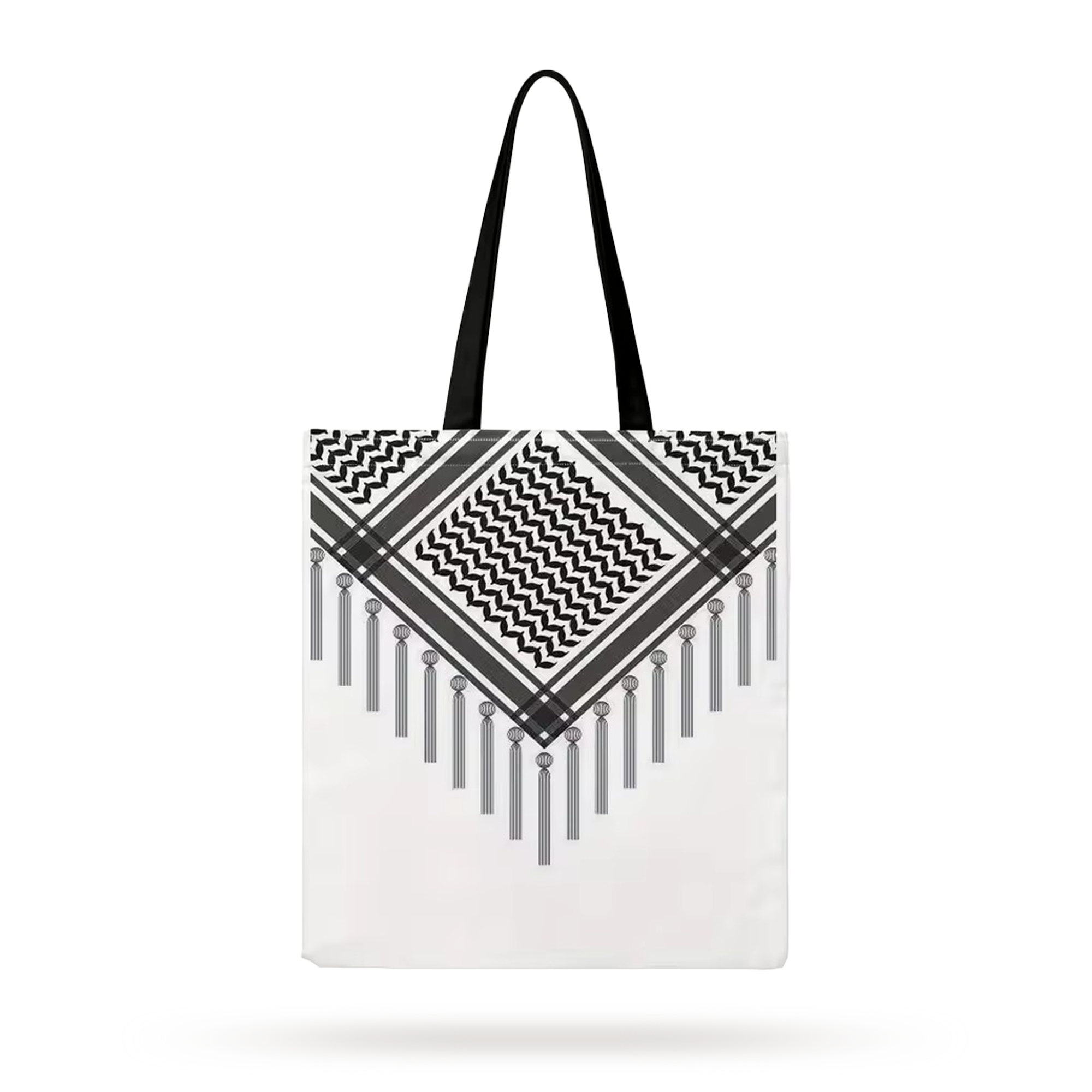 Tote bag blanco trama kufiya Palestina