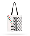 Tote bag blanco trama kufiya pájaros colores Palestina