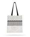 Tote bag blanco y gris trama kufiya Palestina