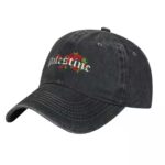 Gorra Palestina negra, ajustable, con broche trasero