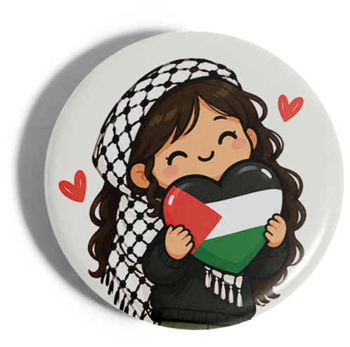 Chapa Chica Kufiya Corazón Palestina