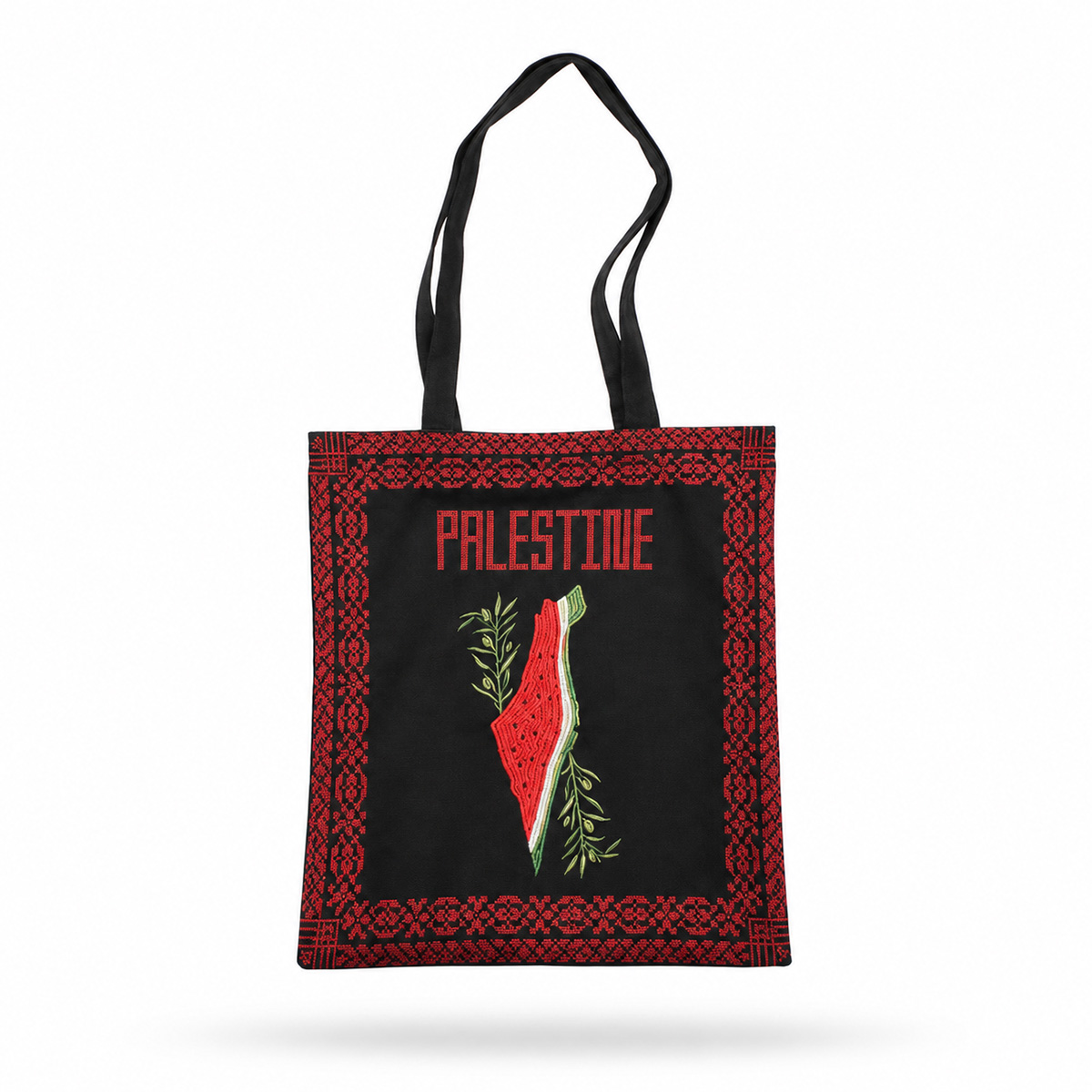 Bolso tote bag hecho en Nablus, Palestina. Aterciopelado.