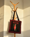 Bolso tote bag hecho en Nablus, Palestina. Aterciopelado.